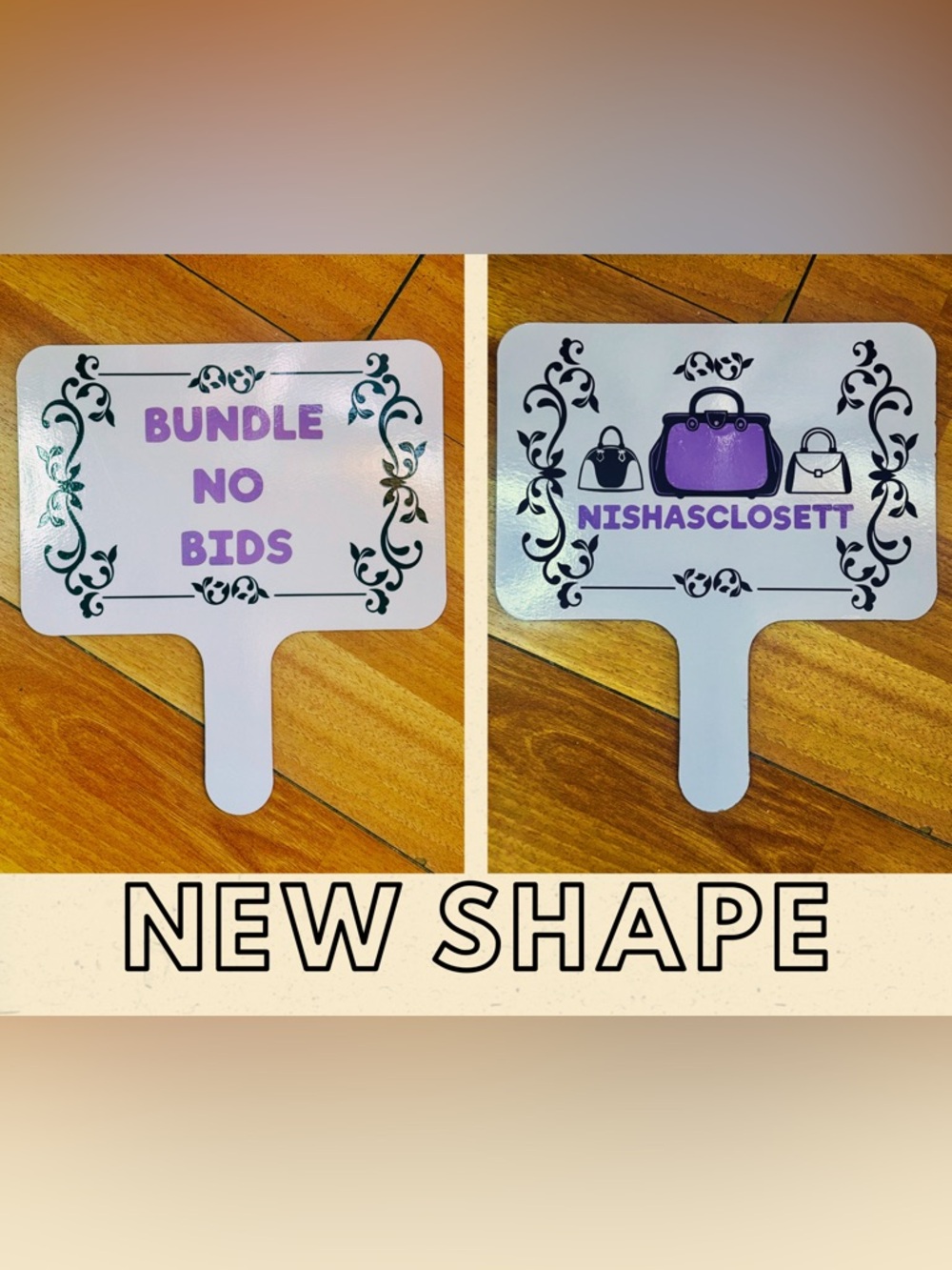 Handcrafted Handheld Signs NEW SHAPE AVAILABLE - Picture 3 of 9